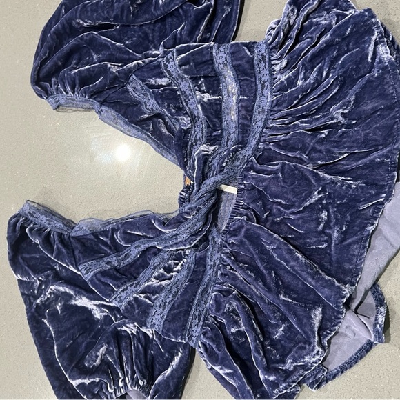 Free people velvet  Twist-Front Blue Top - Picture 12 of 12